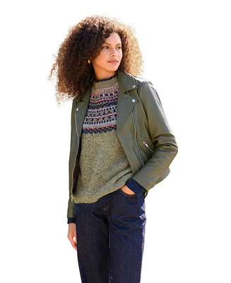 Celtic & Co. Women's Stylish Classic Leather Biker Jacket