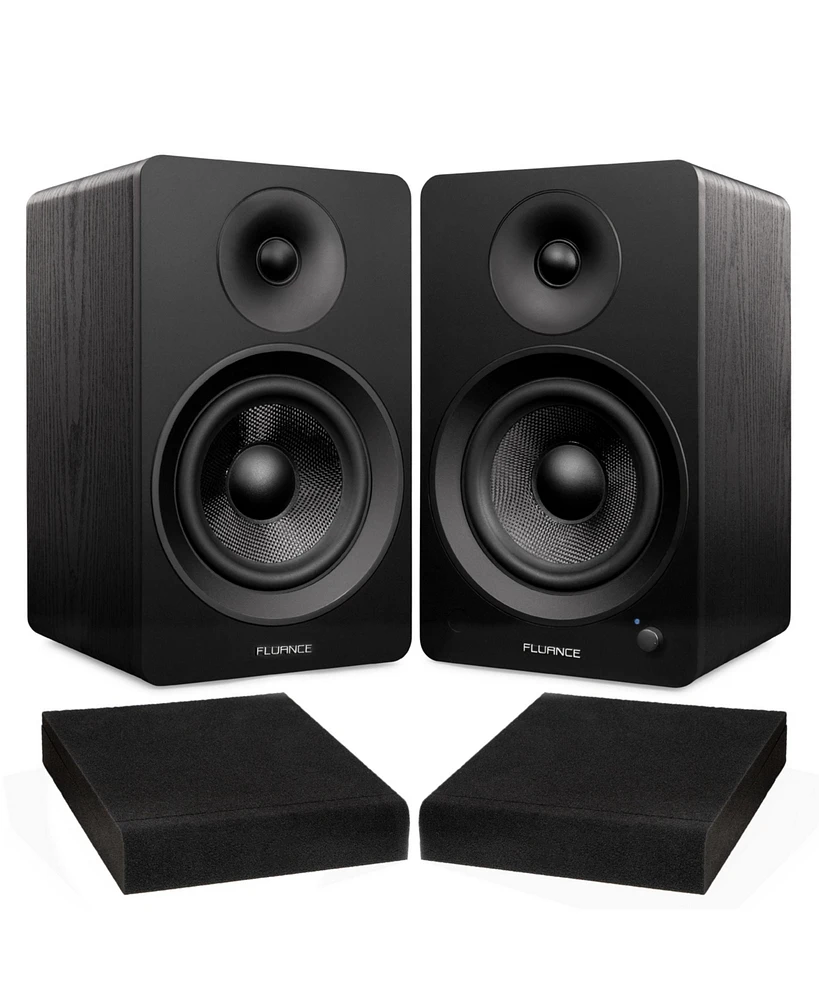 Fluance Ai61 Powered 2.0 Stereo Bookshelf Speakers with 6.5" Drivers, 120W Amplifier for Turntable, Tv, Pc and Bluetooth 5 and High Density Acoustic F