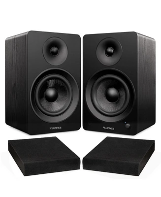 Fluance Ai61 Powered 2.0 Stereo Bookshelf Speakers with 6.5" Drivers, 120W Amplifier for Turntable, Tv, Pc and Bluetooth 5 and High Density Acoustic F