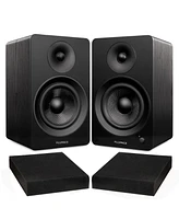 Fluance Ai61 Powered 2.0 Stereo Bookshelf Speakers with 6.5" Drivers, 120W Amplifier for Turntable, Tv, Pc and Bluetooth 5 and High Density Acoustic F