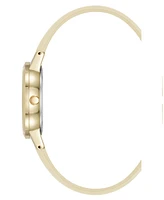 Anne Klein Women's Quartz Casual Polyurethane Leather and Gold-Tone Metal Alloy Boyfriend Watch
