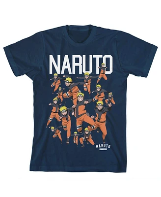 Naruto Boys Character Squad Youth Navy Blue Graphic Tee-xl