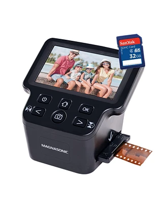 Magnasonic All-In-One 24MP Film Scanner with Large 5" Display & Hdmi, Converts 35mm/126/110/Super 8 Film & 135/126/110 Slides into Digital Photos