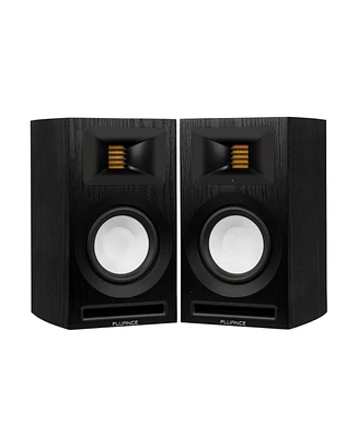 Fluance Ri71 Reference Stereo Powered Bookshelf Speakers with High Performance Amt Tweeters, 5" Drivers, 120W Amplifier for Music, Turntable, Tv, Pc