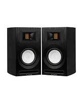 Fluance Ri71 Reference Stereo Powered Bookshelf Speakers with High Performance Amt Tweeters, 5" Drivers, 120W Amplifier for Music, Turntable, Tv, Pc