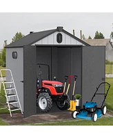 Mondawe 68Ft Resin Plastic Outdoor Storage Shed For Backyard Garden Big Spire Tool Storage