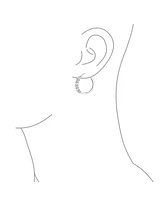 Bling Jewelry Cubic Zirconia Hoop Huggie Earrings with White Opal Sterling Silver 1 Inch
