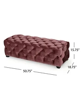 Tufted Velvet Ottoman Bench with Diamond Stitching, Modern Glam Upholstered Accent Piece, Versatile for Entryway, Living Room Seating-The Pop Home
