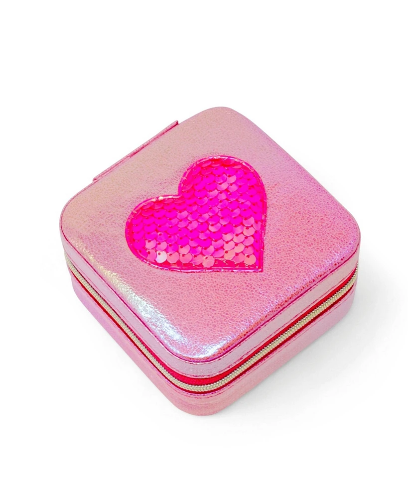 Zomi Gems Girls Sparking Sequin Heart Jewelry Box