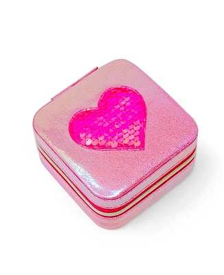 Zomi Gems Girls Sparking Sequin Heart Jewelry Box