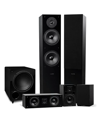 Fluance Elite High Definition Surround Sound Home Theater 5.1 Channel Speaker System including Three-way Floorstanding, Center Channel, Rear