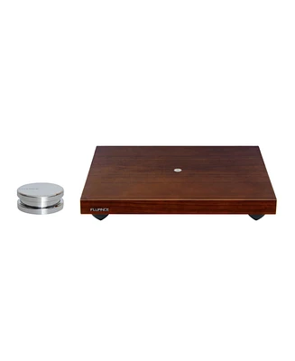 Fluance Turntable Isolation Base Anti-Vibration Wood Platform And HiFi Vinyl Record Weight Stabilizer - Natural Walnut