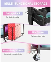 Mythinglogic Yoga Mat Storage Racks Gym Sports Equipment Storage organizer With Black Finish