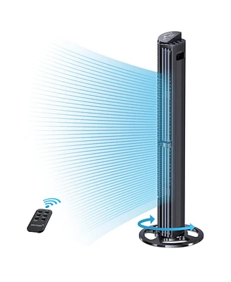 Ltmate Global Inc. Smart Tower Fan with Remote Control, 80° Oscillating, 6 Hyper Speeds & 3 Modes, 40” 15h Timer Portable Floor Bladeless