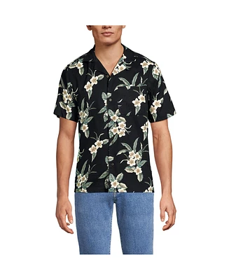Lands' End Men's Short Sleeve Hawaiian Camp Collar Shirt