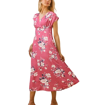 Cupshe Women's Sparkling Sunset Floral Midi Beach Dress