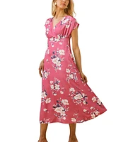Cupshe Women's Sparkling Sunset Floral Midi Beach Dress