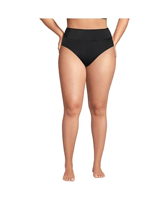 Lands' End Plus Tugless High Waisted Bikini Bottoms