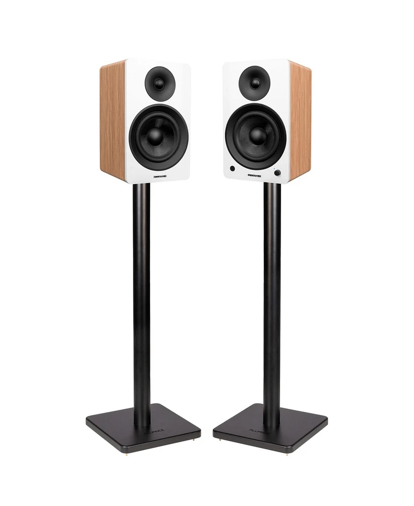 Fluance Ai61 Powered 2-Way 2.0 Stereo Bookshelf Speakers with Speaker Stands 6.5" Drivers 120W Amplifier for Turntable Bluetooth 5 Wireless Music Stre