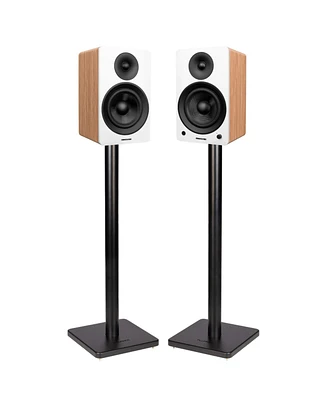 Fluance Ai61 Powered 2-Way 2.0 Stereo Bookshelf Speakers with Speaker Stands 6.5" Drivers 120W Amplifier for Turntable Bluetooth 5 Wireless Music Stre