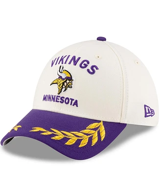 New Era Men's Cream/Purple Minnesota Vikings 2025 Nfl Draft 39THIRTY Flex Hat