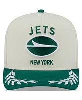 New Era Men's Cream/Green New York Jets 2025 Nfl Draft A-Frame 9FIFTY Snapback Hat