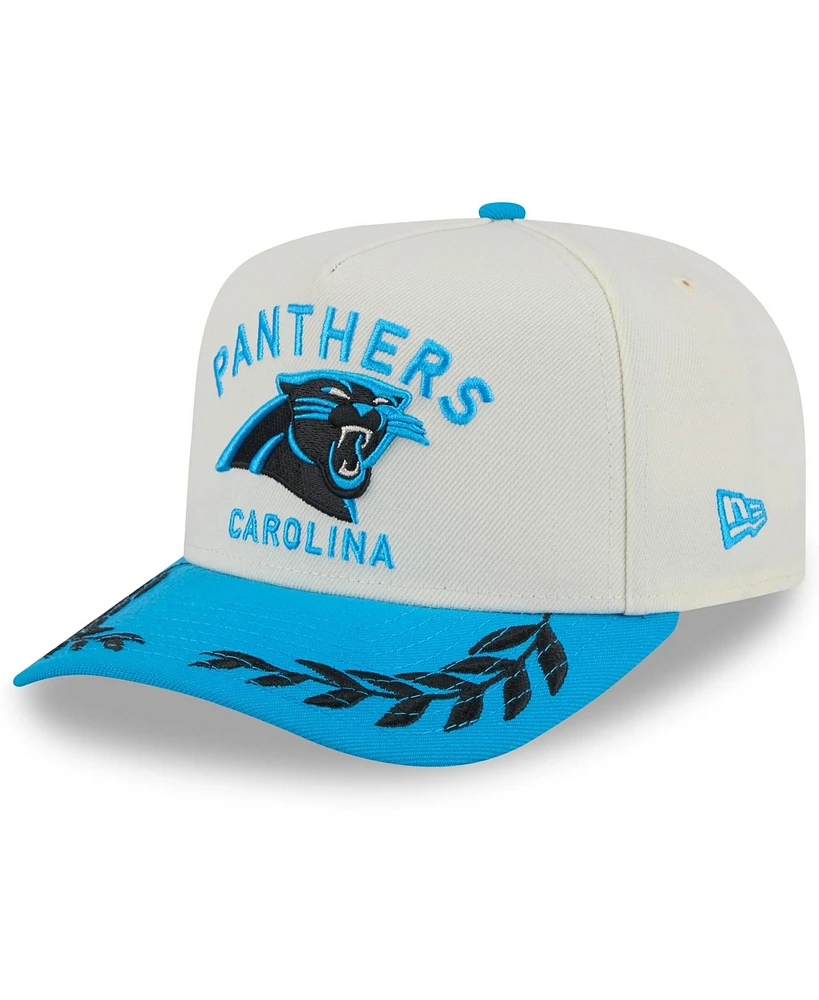 New Era Men's Cream/Blue Carolina Panthers 2025 Nfl Draft A-Frame 9FIFTY Snapback Hat