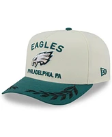 New Era Men's Cream/Green Philadelphia Eagles 2025 Nfl Draft A-Frame 9FIFTY Snapback Hat