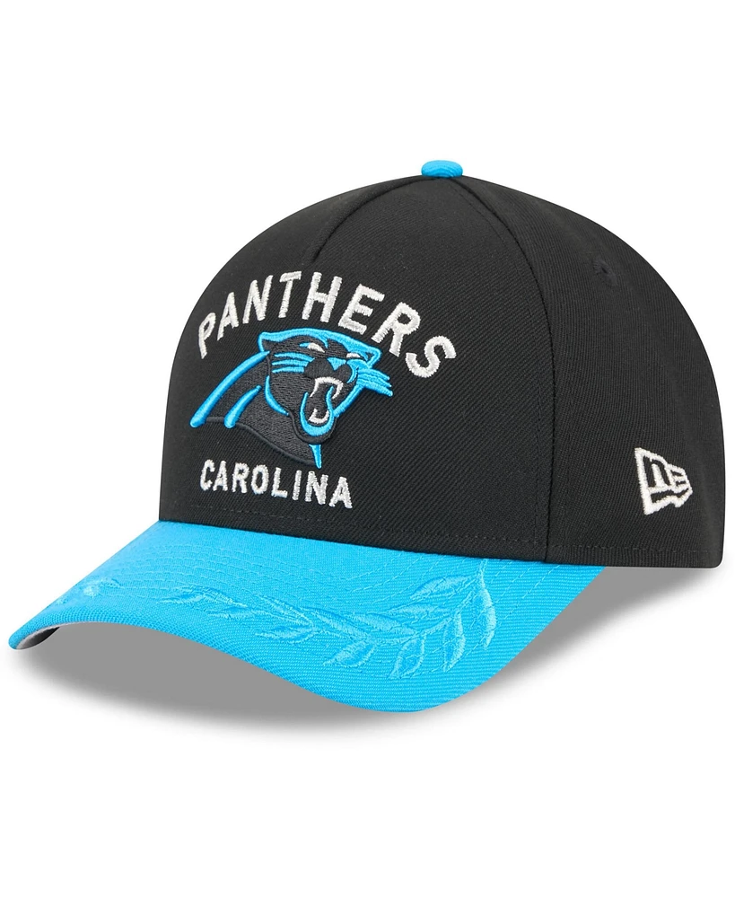 New Era Men's Black/Blue Carolina Panthers 2025 Nfl Draft 9FORTY A-Frame M-Crown Adjustable Hat