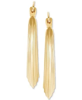 Multi-Grooved Polished Gold Small Hoop Earrings in 14k Gold, 0.86"