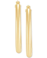 Polished Tube Classic Medium Hoop Earrings in 10k Gold, 1.2"