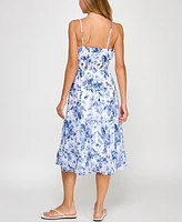 Trixxi Juniors' Floral-Print Midi Dress
