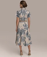 Donna Karan New York Women's Belted Floral Shirtdress