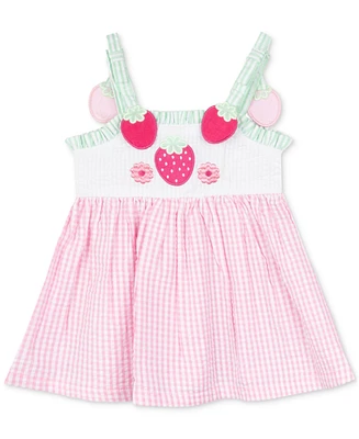 Rare Editions Baby Girls Strawberry Seersucker Dress