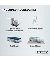 Intex 16.5ft x 9ft 48in Prism Frame Oval Above Ground Swimming Pool Pump Set