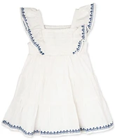 Rare Editions Baby Girls Embroidered Smocked-Bodice Dress