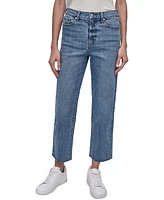 Dkny Jeans Women's High-Rise Classic Straight-Leg Raw-Hem