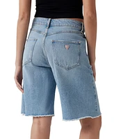 Guess Women's Kai High-Rise Wide-Leg Raw-Hem Shorts