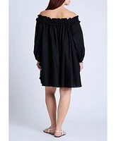Eloquii Plus Ruffle Neckline Mini Dress