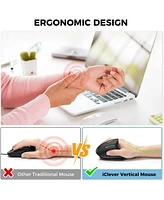 Ergonomic Mouse, 2.4G Wireless Vertical Mouse with 4 Adjustable Dpi, Silent Click, 7 Buttons, 3 Adjustable Tilt