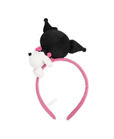 Kuromi Pink Headband With Character Charm & Plush