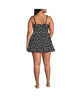 Lands' End Plus Slender Suit Wrap Swim Dress Swimsuit