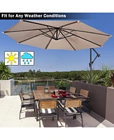 Gymax 10' Hanging Umbrella Outdoor Patio Market Banana Offset