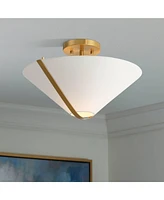 Possini Euro Oracle 16" Wide Warm Brass Ceiling Light - Possini Euro Design