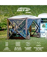 Clam PortableCanopy Shelter, Brown w/ Clam Quick Set Wind & Sun Panels (3 Pack