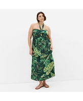 City Chic Plus Peta Palm Maxi Dress