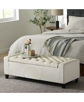 Tufted Upholstered Storage Ottoman Bench with Lift-Top and Versatile Seating for Bedroom or Living Room-The Pop Home