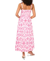 Msk Women's Printed Square-Neck Sleeveless Maxi Dress