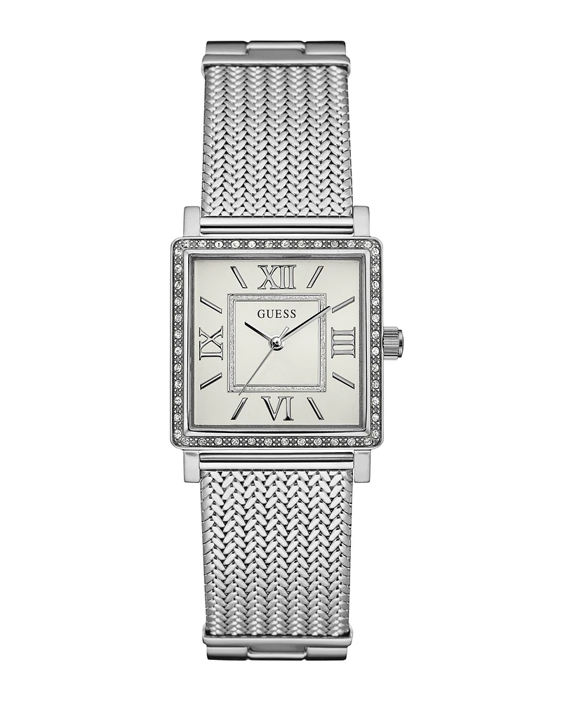 Guess Women's Analog Silver-Tone Mesh Watch, 28mm