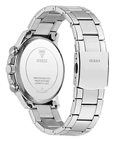 Guess Men's Multifunction Silver Tone Stainless Steel Watch, 44mm